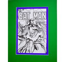 BATMAN / JOKER B/W Sketch Cover Art PRINT Professionally MATTED Alex Ross