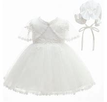Silver Mermaid Baby Girls Christening Baptism Dress 3Pcs Embroidery Tulle Dresses For Party Birthday Wedding