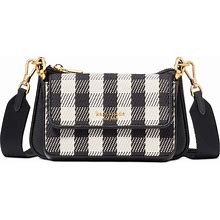 KATE SPADE Double Up Gingham Small Crossbody Black Multi