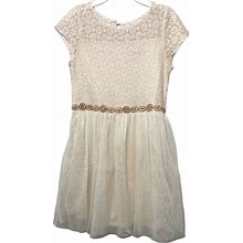 Sequin Hearts Dresses | Sequin Hearts Girls Lace Dress Sz 16 | Color: Cream | Size: 16G