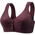 Ploknplq Bras For Women Push Up Bra Womens No Steel Ring Front Close Bra T Back Plus Size Seamless Unlined Bra For Large Bust Bras For Women No Underw