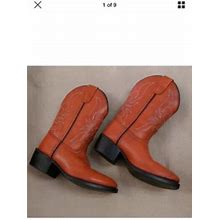 Pocono Western Used Children's Boots Orange C-7716 Leather Upper Made