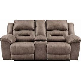 Ashley Stoneland Reclining Console Loveseat In Fossil