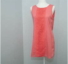 J Crew Sz Small Dress Cotton Orchid Pink Sheath Lace Embroidered Lined