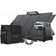 Ecoflow Delta Pro Portable 440W Solar Generator Bundle - With Free Bag And MC4 Extension Cable