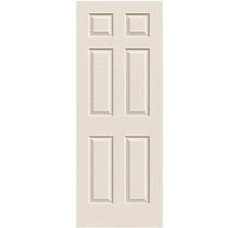 JELD-WEN Colonist 30-In X 80-In 6-Panel Hollow Core Primed Molded Composite Slab Door In White | JW136500076