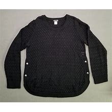 Venus Pullover Size Medium Black Casual Women's Sweater Knit Cotton
