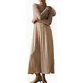 Lauweion Women's Turtleneck Sweater Maxi Dress Long Sleeve Slim Fit Ribbed Knit Pullover Jumper Top Flowy Long Dresses