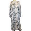 Floral Print Long Sleeve Tiered Dress A Day Pale Purple Pockets L