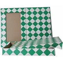 Green And White Diamond Gift Boxes (9 1/2 X 15 X 2) - By Jam Paper