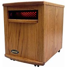 SUNHEAT Original 5-Year Warranty Electric Infrared Heater In Nebraska Oak Color, Brown