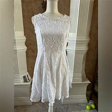 City Studio Dresses | City Studios Junior Lace Fit And Flare Dress | Color: White | Size: 11J