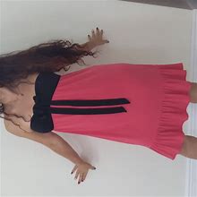 Loft Dresses | Ann Taylor Loft Strapless Midi Dress | Color: Black/Pink | Size: 4