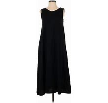 Uniqlo Casual Dress - A-Line V-Neck Sleeveless: Black Solid Dresses - Women's Size X-Small