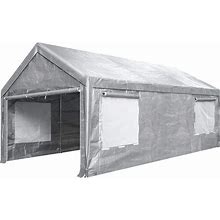 10 ft. X 12 ft. Gray Heavy-Duty Pop-Up Canopy With Triangular Beam Design, Ventilated Windows And Removable Sidewalls