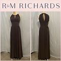 R&M Richards Dresses | R&M Richards Halter Top Gown. Cocoa Colored With Embellished Waist. Size 8P | Color: Brown | Size: 8P