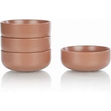 Everything Kitchens Modern Flat 24Oz Bowls (Set Of 4) | Terracotta