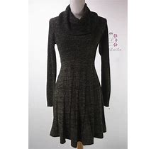 Calvin Klein Cowl Neck Metallic Sweater Dress Cd5wlpu5 Size S M L Xl