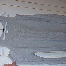 Venus Sweaters | Women's Venus Exposed Shoulder V Neck Sweater Size S | Color: Gray | Size: S