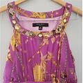 Nine West Dresses | Coral Print Fuchsia Dress | Color: Gold/Purple | Size: 10