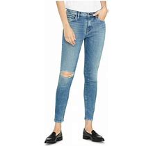 Hudson Womens Blue Stretch Zippered Distressed Ankle Length Ripped Knee Skinny Jeans 29