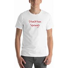 2Xl Handwritten Stockton Springs Short Sleeve Cotton T-Shirt By Undefined Gifts