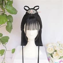 Vintage Wig Chinese Ancient Style Wig Modelling Wig Hanfu Multi-Purpose Ancient Costume Whole Wig Cap Custom Product Halloween Wig