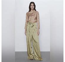 Zara Women's High Waisted Printed Pants - Multi - XS