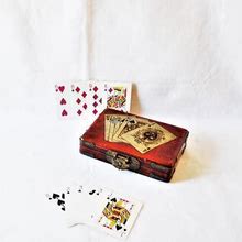 Casino Playing Cards Game Set Wood Box Case Standard Gin And Rummy Texas Hold Em Up Poker Solitaire Gift For Him Black Owned Business Shop