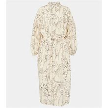 Brunello Cucinelli, Printed Cotton Midi Dress, Women, Beige, S, Dresses