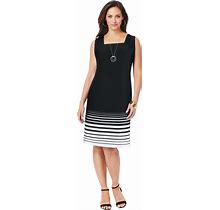 Plus Size Women's Bi-Stretch Sheath Dress By Jessica London In Black Faded Stripe (Size 16 W)