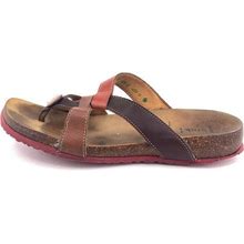 Think! Shoes | Think! Julia Strappy Leather Footbed Sandals Eur 41 | Color: Red/Tan | Size: 10