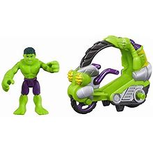 Playskool Heroes Marvel Super Hero Adventures Hulk Figure With Tread Racer Vehicle