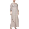 Alex Evenings Women's Sequin-Lace Empire-Waist Dress - Buff - Size 10