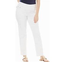 Plus Size Women's Comfort Waist Stretch Denim Straight Leg Jean By Jessica London In White (Size 24) Pull On Stretch Denim
