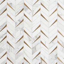 Artmore Tile Kara Calacatta 11-In X 14-In Polished Natural Stone Marble Chevron Marble Look Wall Tile (1-Sq. Ft/ Piece) | EXT3RD106505