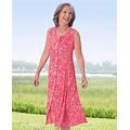Appleseeds Women's Sea Spray Midi Tank Dress - Pink - 10 - Misses