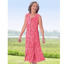 Appleseeds Women's Sea Spray Midi Tank Dress - Pink - 14 - Misses