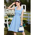Countryside Vacation Spring Summer Umbrella-Shaped Dress Summer Clothes,M
