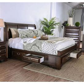 Furniture Of America Brandt Brown Cherry Cal King Bed
