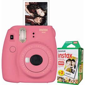 Fujifilm Instax Mini 9 Instant Film Camera - Flamingo Pink - Includes Extra 20-Pack Of Film