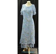 CWC Coldwater Creek Dress Women Maxi Shift Dress Floral Layered Chiffon Dress 10