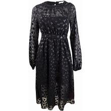 Avec Les Filles Women's Heart-Applique Dress (4, Black)