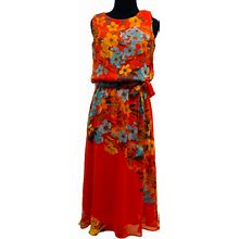 Msk Dresses | Msk Maxi Floral Dress | Color: Orange | Size: 6