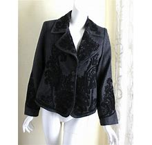 Soft Surroundings Sz S French Romantic Art-To-Wear Soutache Blazer Jacket Lux