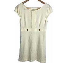 Lilly Pulitzer Dresses | Lilly Pulitzer Sasha Ponte Knit Dress In Vanilla Cream Button Accents Si | Color: Cream | Size: 2
