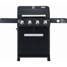 Monument Grills Outdoor Barbecue Stainless Steel 4 Burner Propane Gas Grill, 52,000 BTU Patio Garden Barbecue Grill With Side Burner And LED