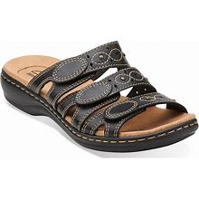 Clarks LEISA CACTI Q Womens SIZE 12 N-Narrow Black Leather 00437 Sandals