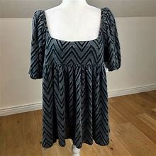 Free People Chevron Eyelash Baby Doll Top Size Small Msrp $98 Dress