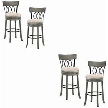 Furniture Of America Beka Wood 29 Inch Swivel Bar Stool In Light Gray Set Of 4